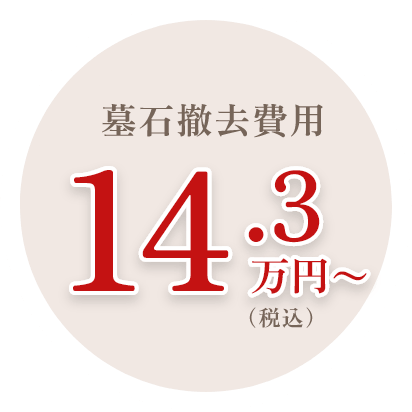 墓石撤去費用14.3万円（税込み）